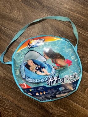 Swimways Infant Spring Float with Sun Canopy - Blue